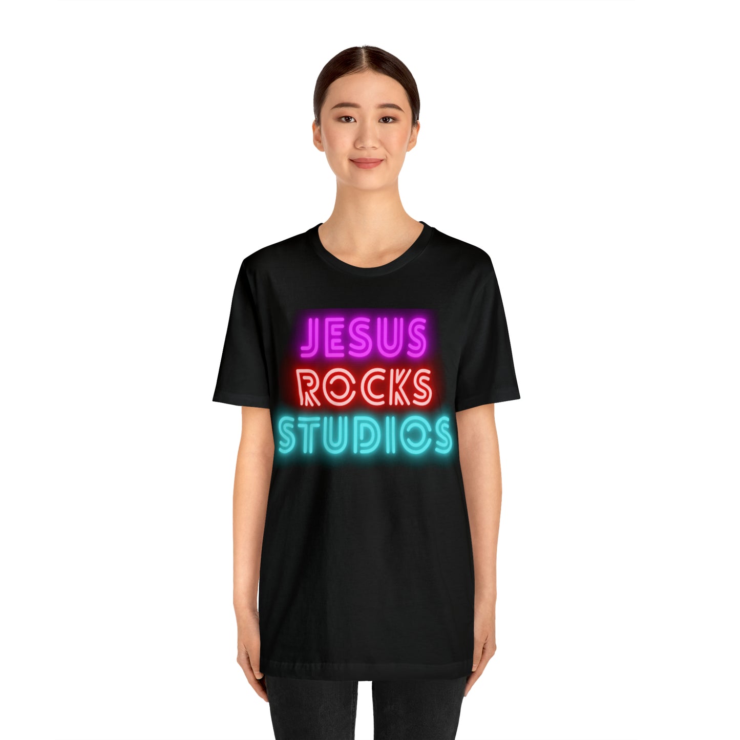 NEON JESUS ROCKS STUDIOS Unisex Jersey Short Sleeve Tee