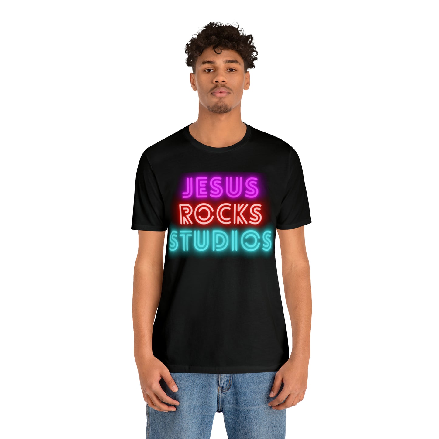 NEON JESUS ROCKS STUDIOS Unisex Jersey Short Sleeve Tee