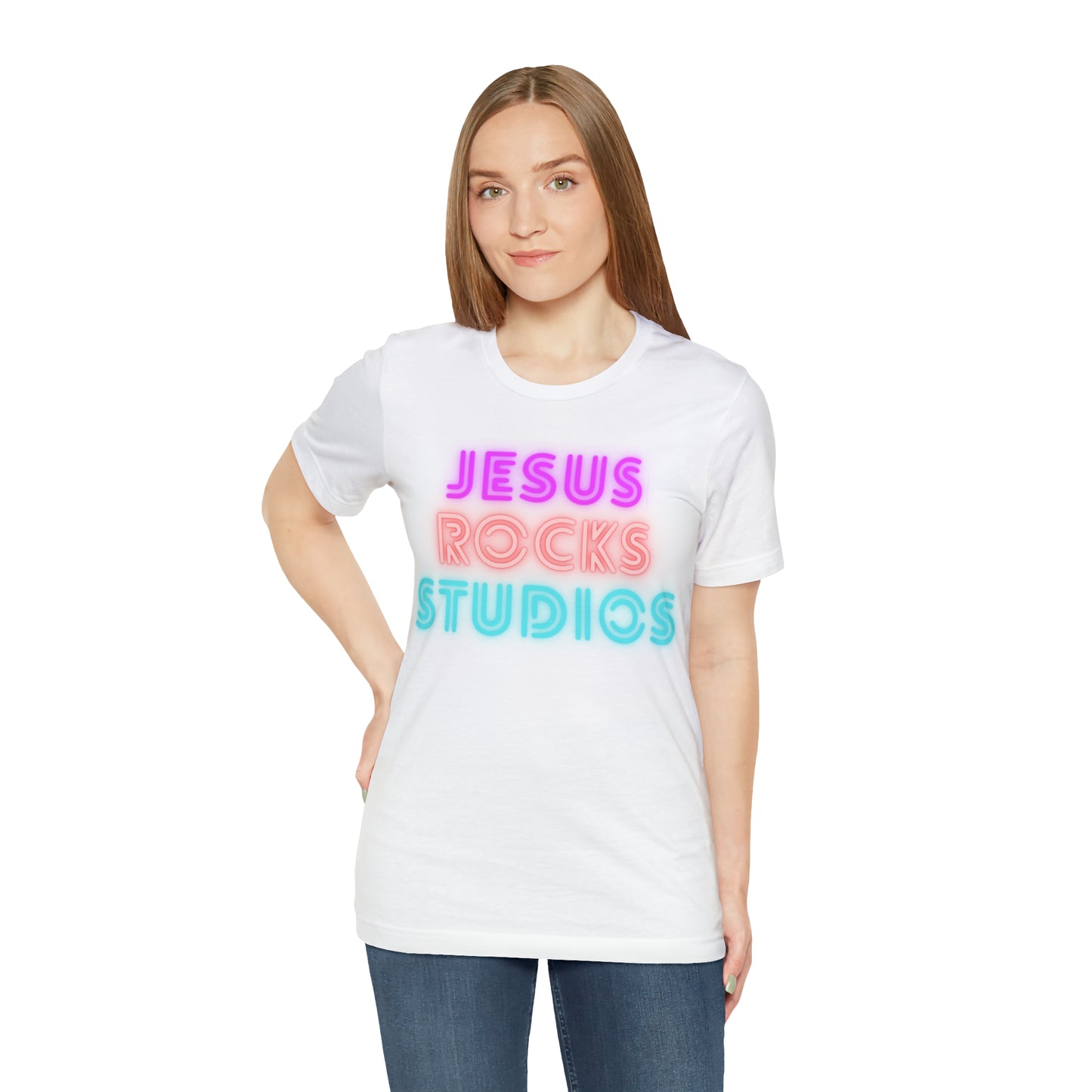 NEON JESUS ROCKS STUDIOS Unisex Jersey Short Sleeve Tee