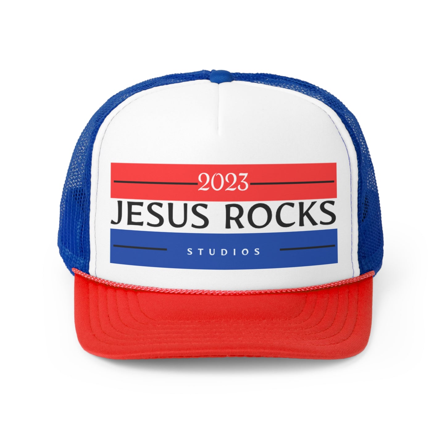 PRESIDENTIAL JESUS ROCKS Trucker Caps
