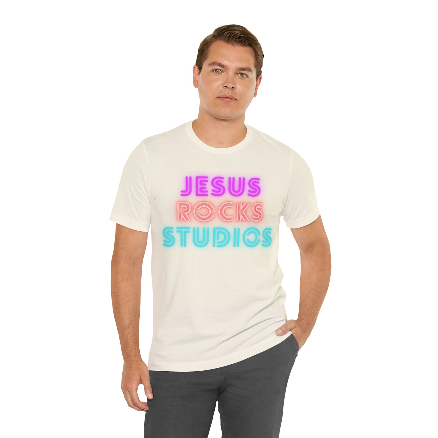 NEON JESUS ROCKS STUDIOS Unisex Jersey Short Sleeve Tee