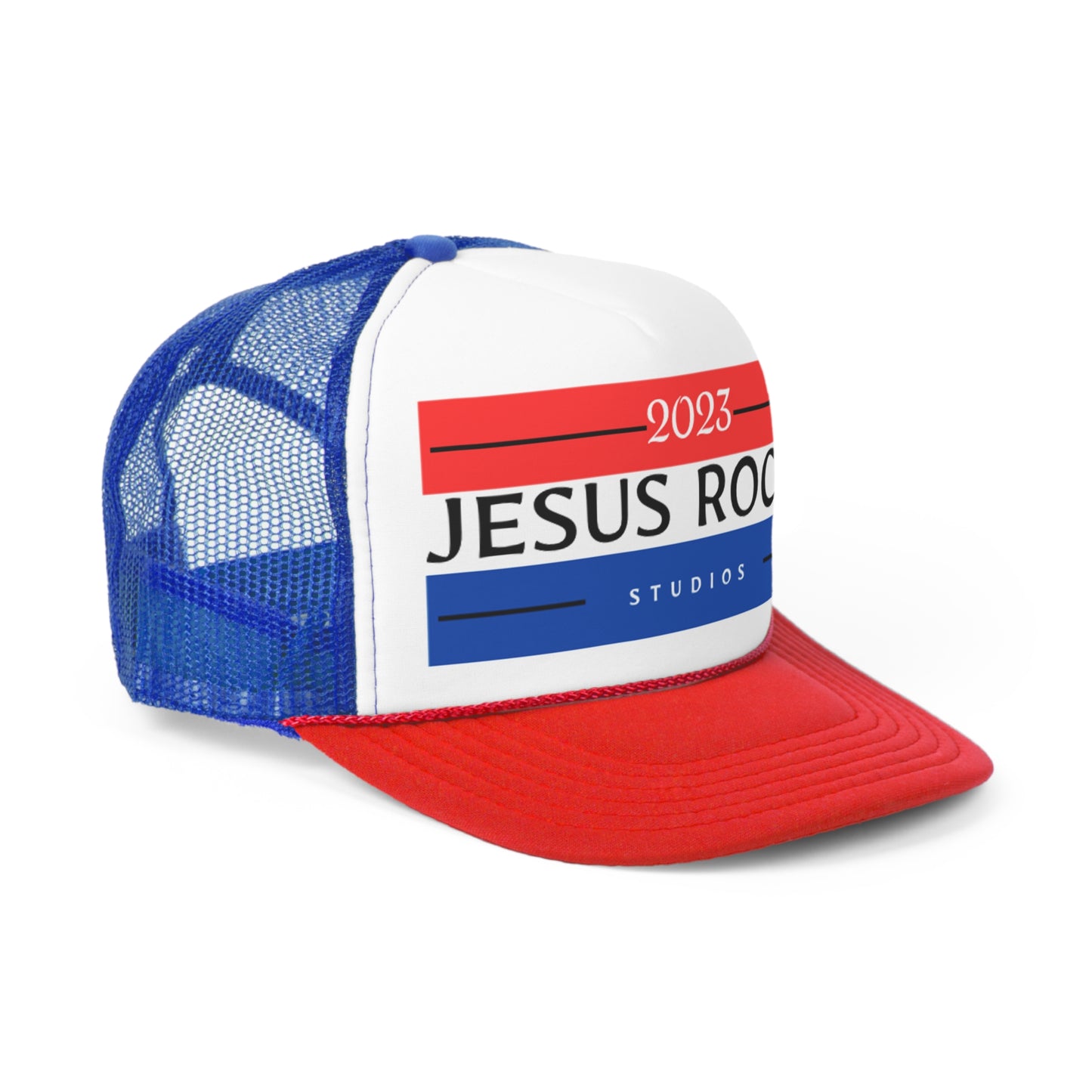 PRESIDENTIAL JESUS ROCKS Trucker Caps