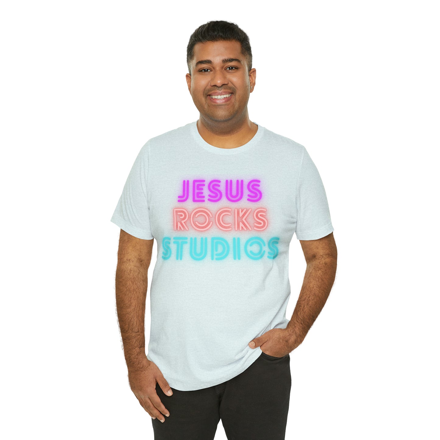 NEON JESUS ROCKS STUDIOS Unisex Jersey Short Sleeve Tee