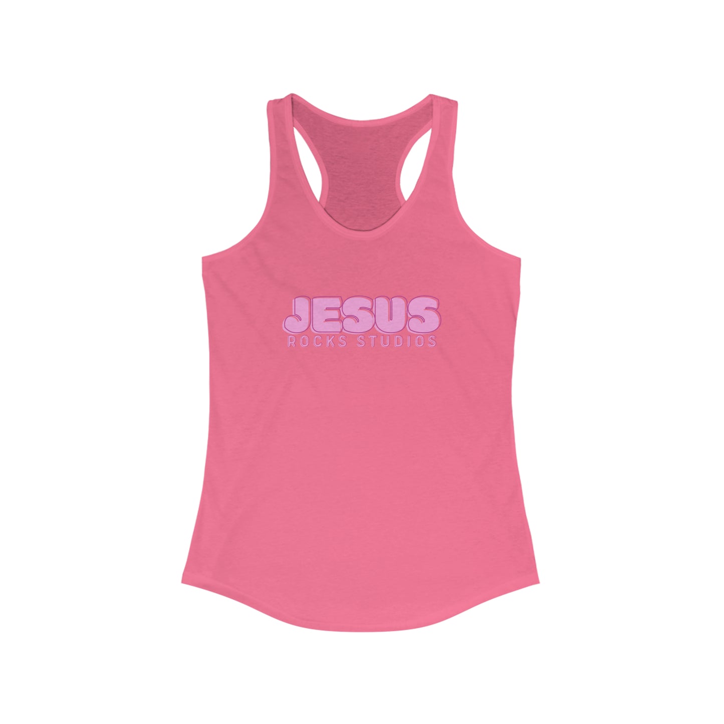 JESUS ROCKS BUBBLE PRINT Women's Ideal Racerback Tank