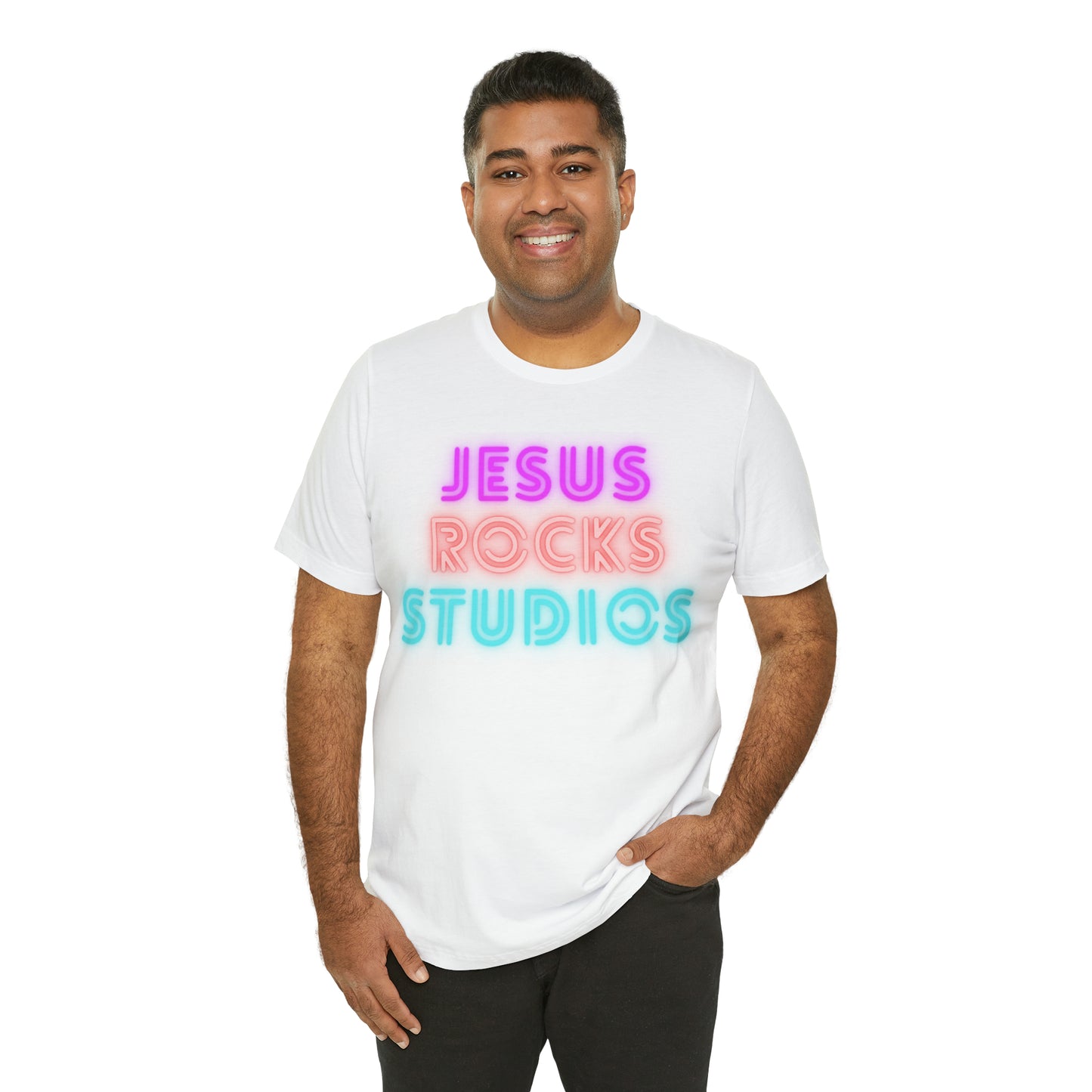 NEON JESUS ROCKS STUDIOS Unisex Jersey Short Sleeve Tee