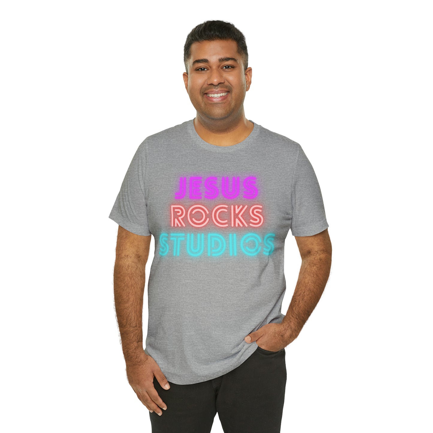 NEON JESUS ROCKS STUDIOS Unisex Jersey Short Sleeve Tee