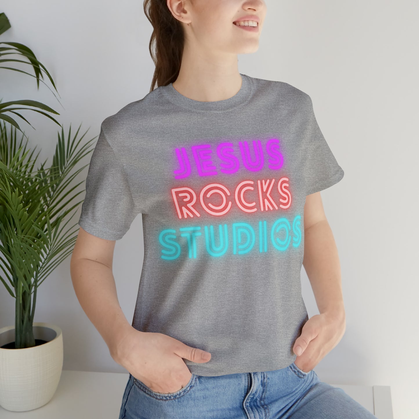 NEON JESUS ROCKS STUDIOS Unisex Jersey Short Sleeve Tee