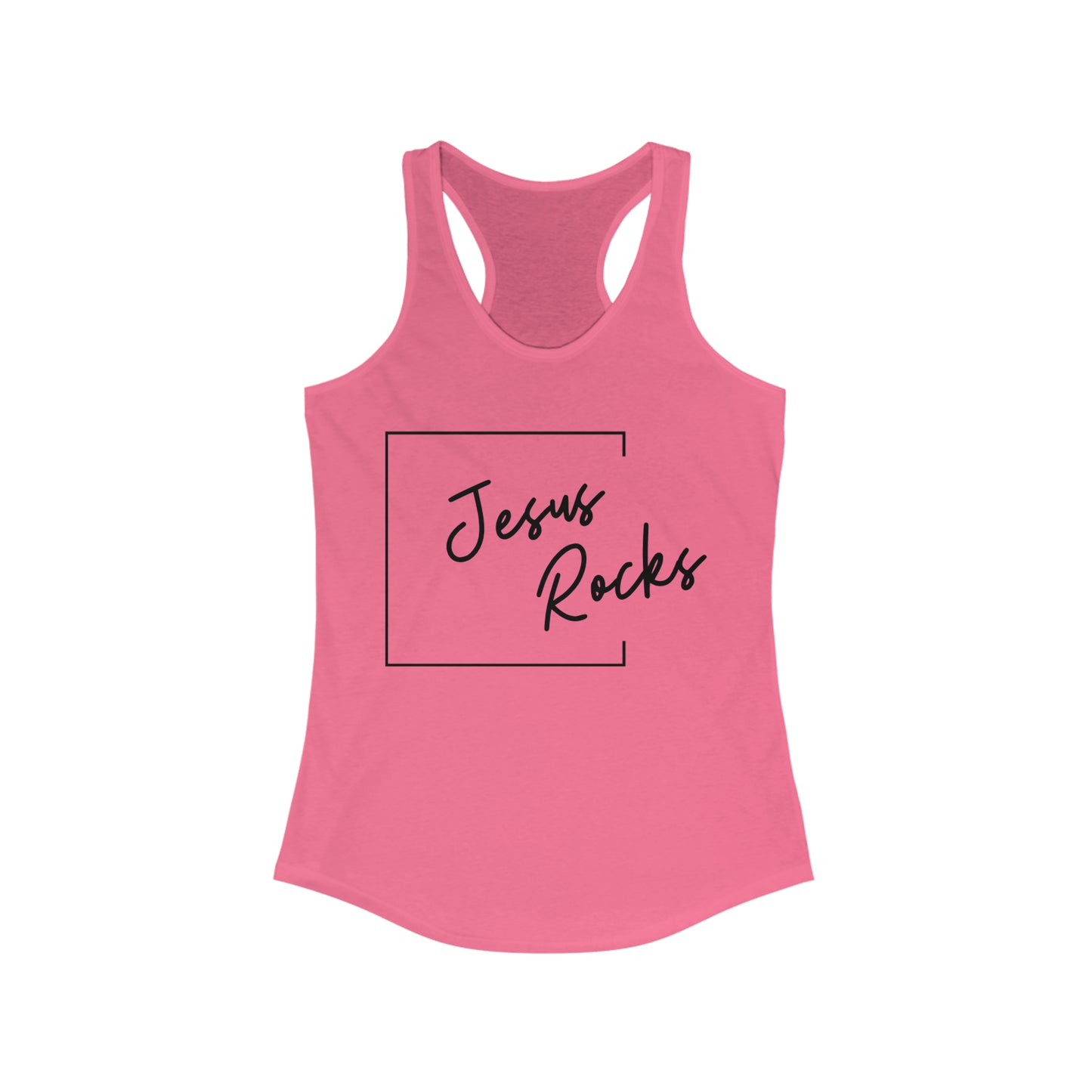 JESUS ROCKS SQUARE Women's Ideal Racerback Tank