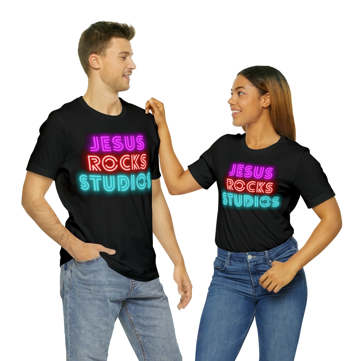 NEON JESUS ROCKS STUDIOS Unisex Jersey Short Sleeve Tee