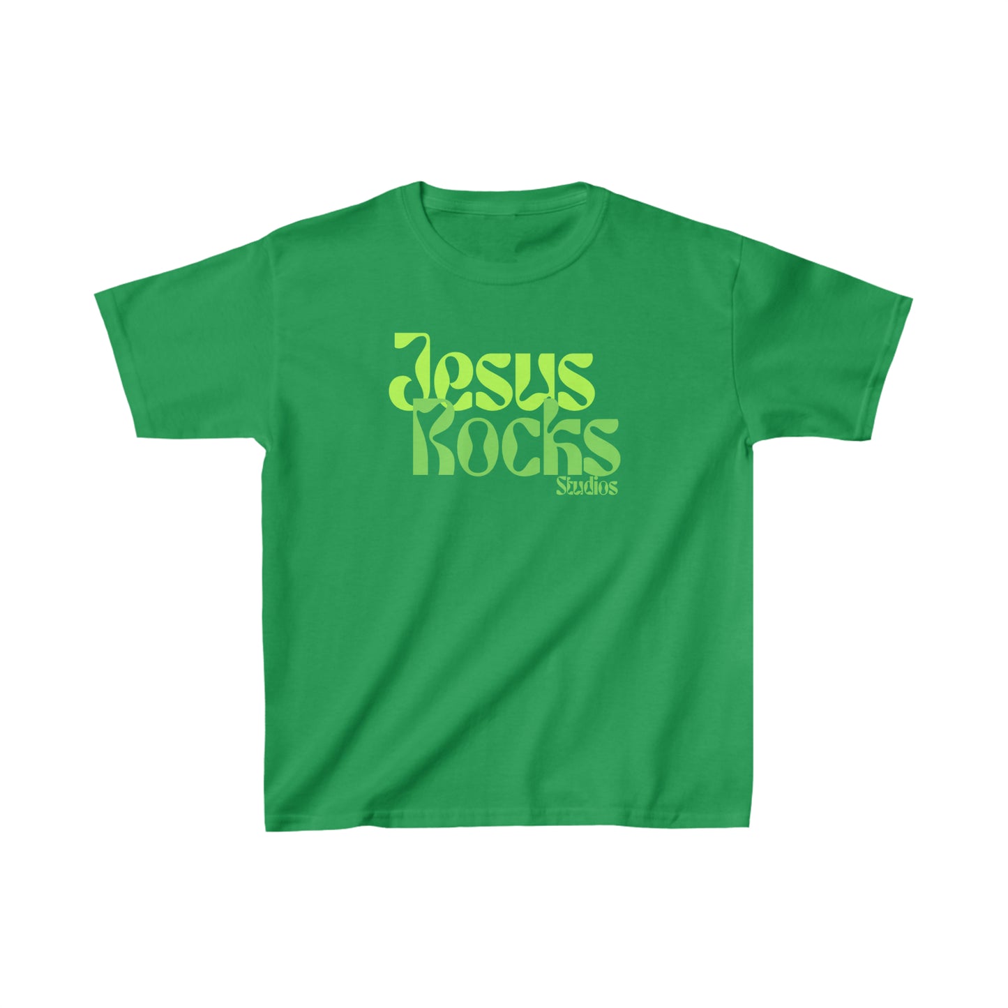 LEAFY JESUS ROCKS Kids Heavy Cotton™ Tee