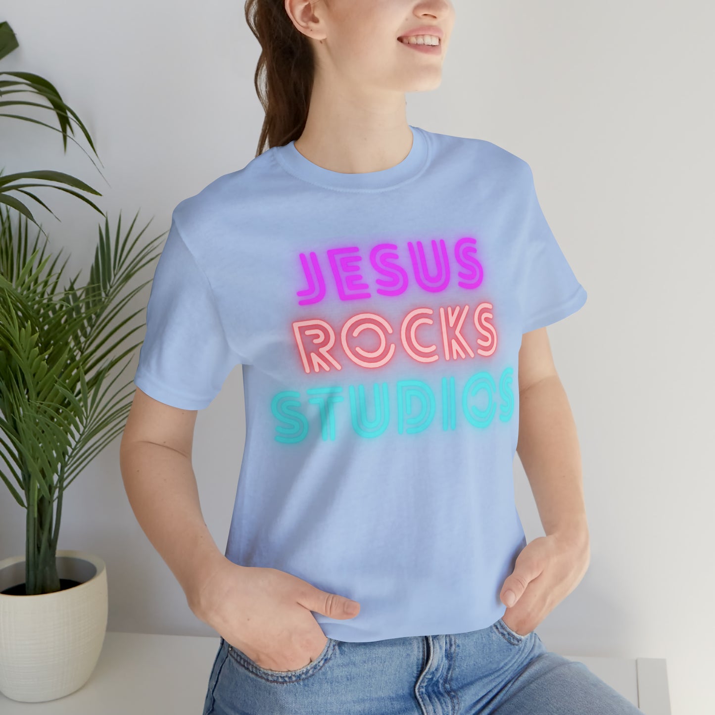 NEON JESUS ROCKS STUDIOS Unisex Jersey Short Sleeve Tee