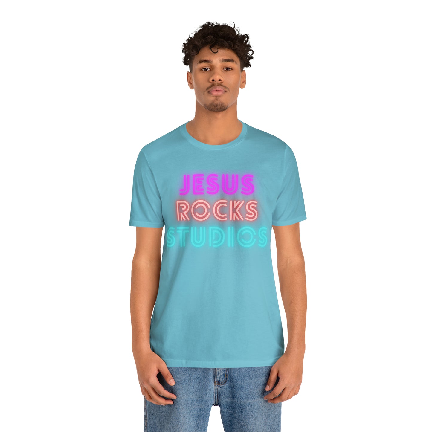 NEON JESUS ROCKS STUDIOS Unisex Jersey Short Sleeve Tee