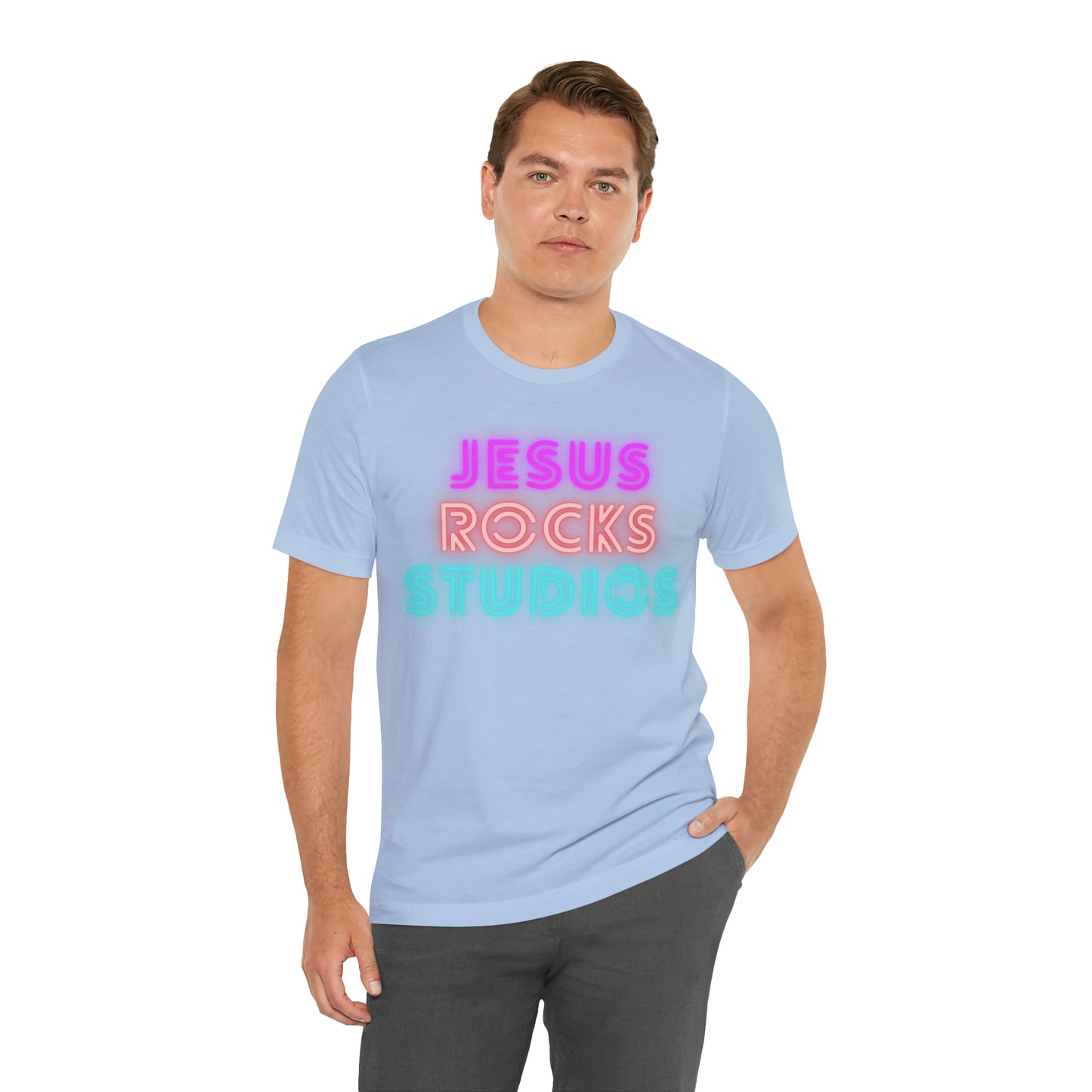 NEON JESUS ROCKS STUDIOS Unisex Jersey Short Sleeve Tee