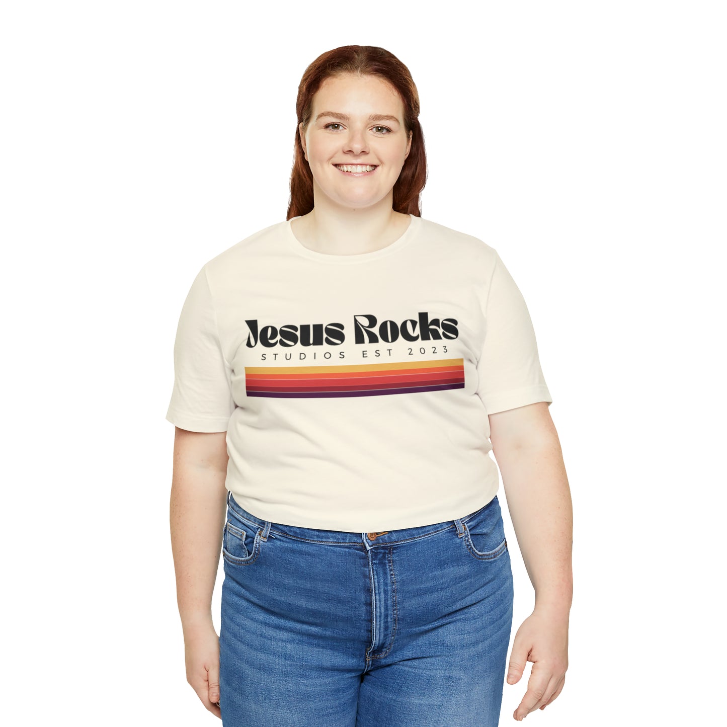 Jesus Rocks Retro Short Sleeve Tee