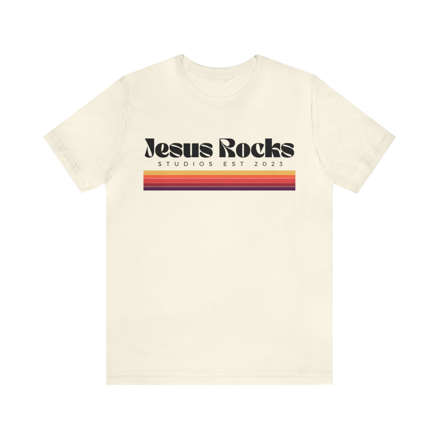 Jesus Rocks Retro Short Sleeve Tee