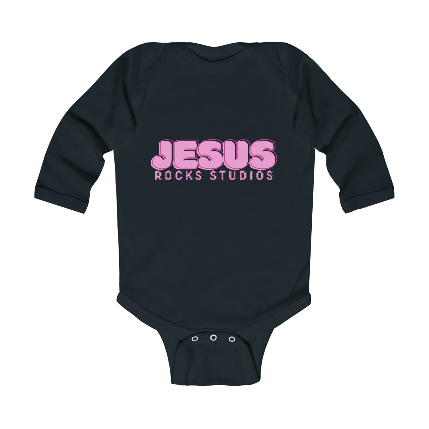 JESUS ROCKS BUBBLE PRINT Infant Long Sleeve Bodysuit