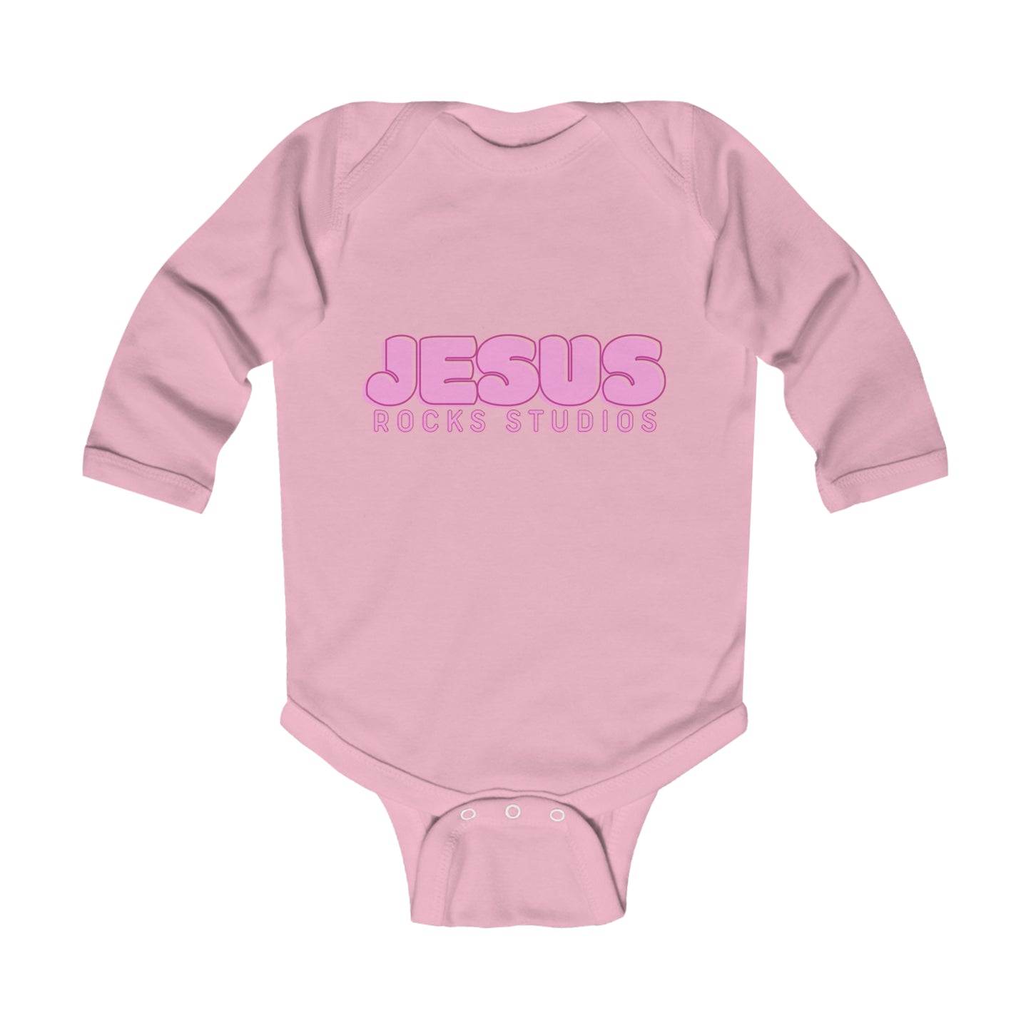 JESUS ROCKS BUBBLE PRINT Infant Long Sleeve Bodysuit