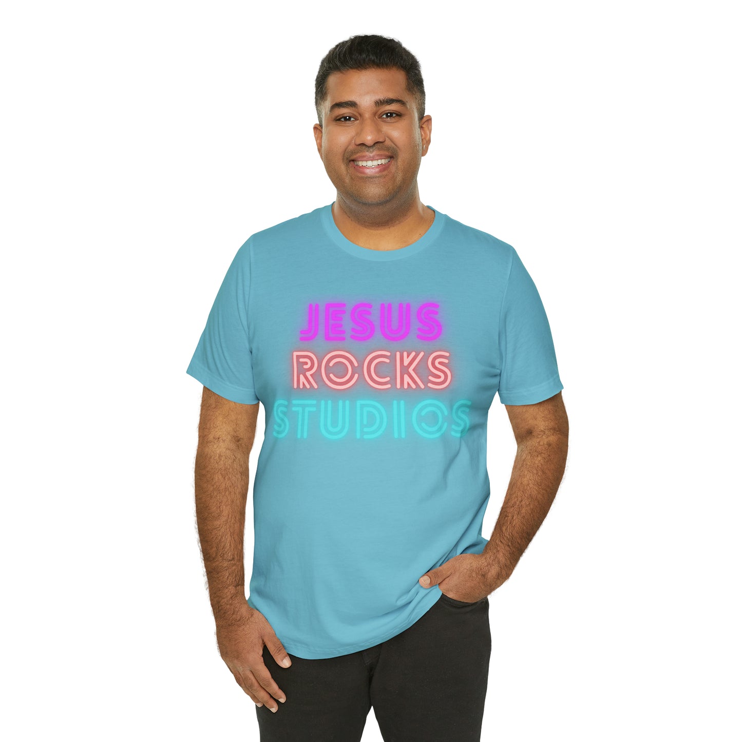 NEON JESUS ROCKS STUDIOS Unisex Jersey Short Sleeve Tee