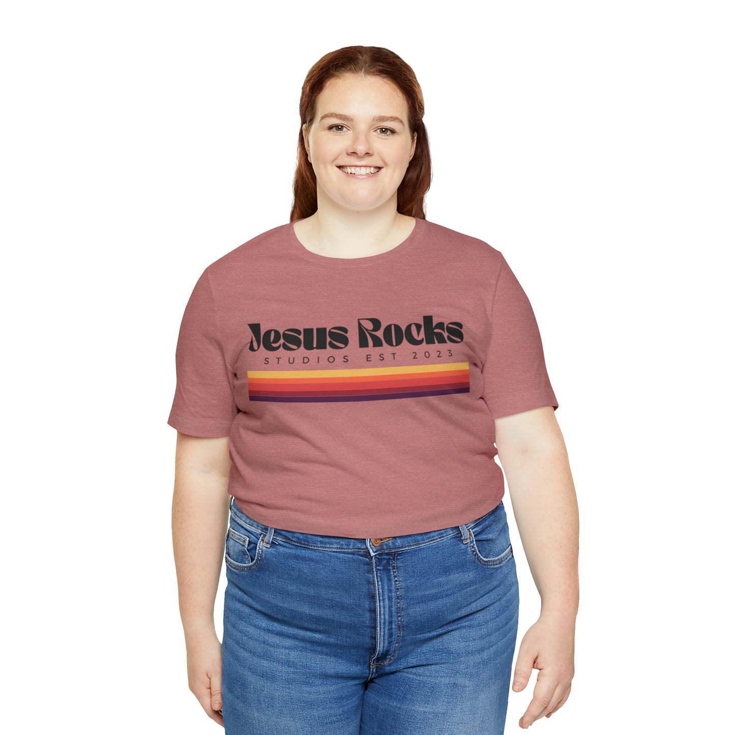 Jesus Rocks Retro Short Sleeve Tee