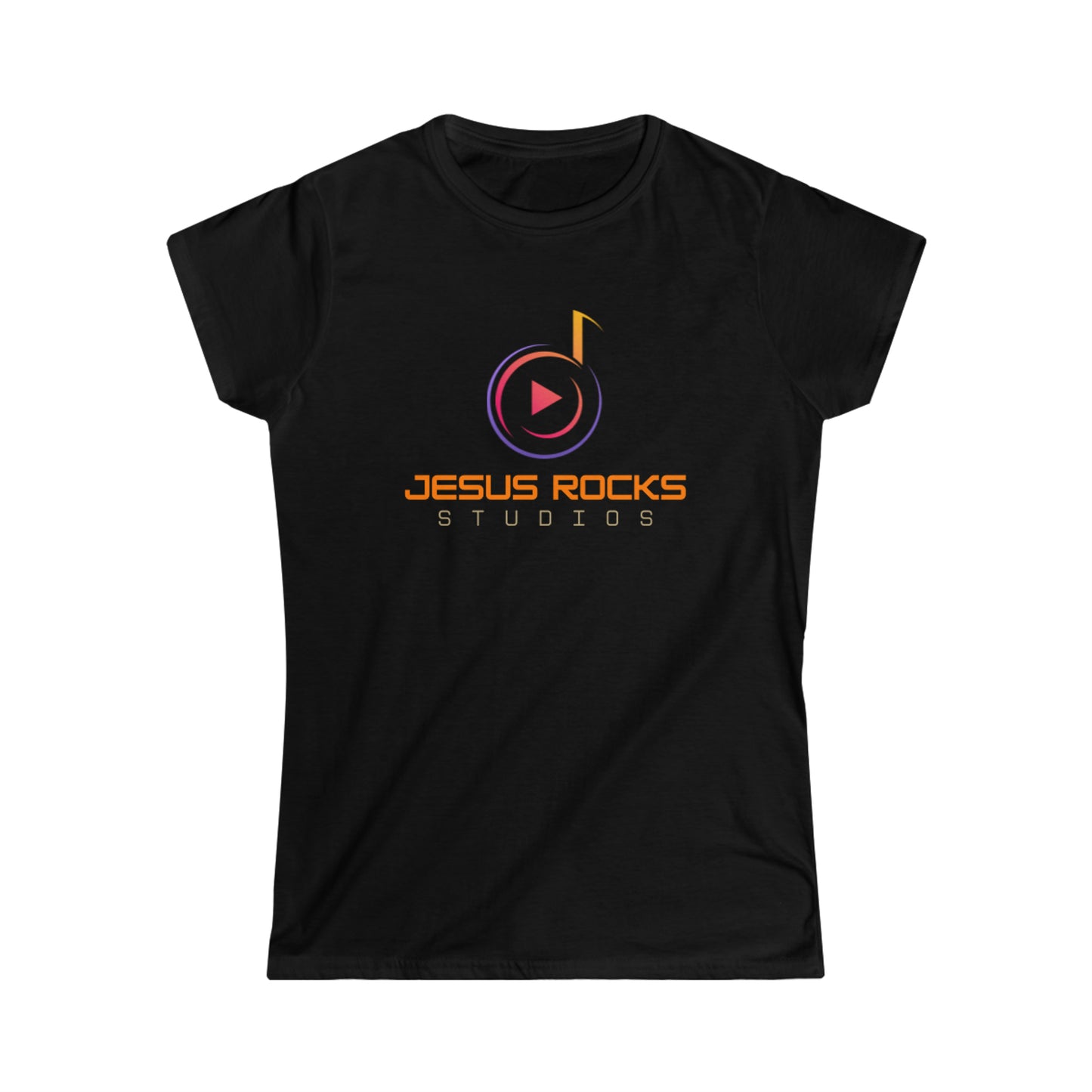 PLAY JESUS ROCKS Women's Softstyle Tee