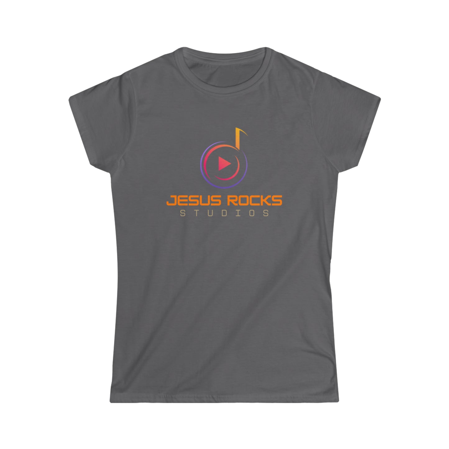 PLAY JESUS ROCKS Women's Softstyle Tee