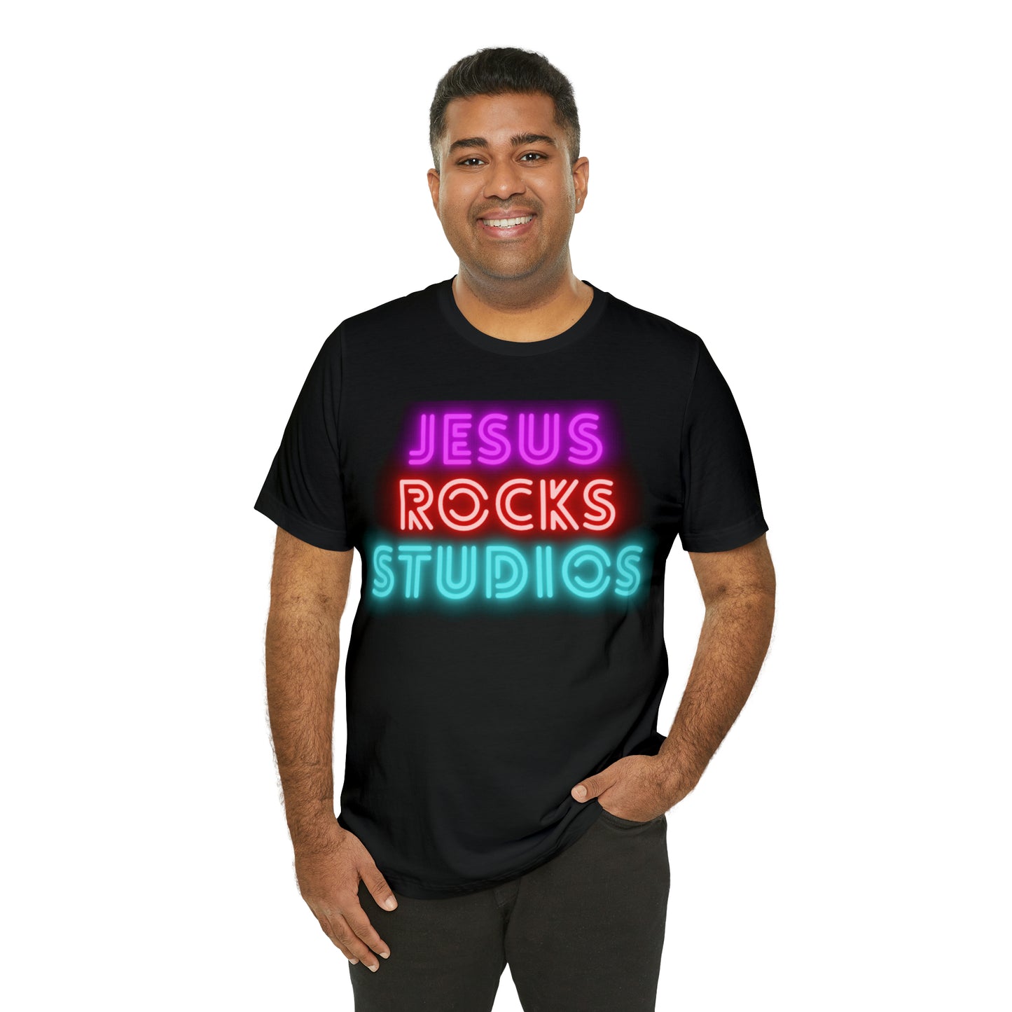 NEON JESUS ROCKS STUDIOS Unisex Jersey Short Sleeve Tee