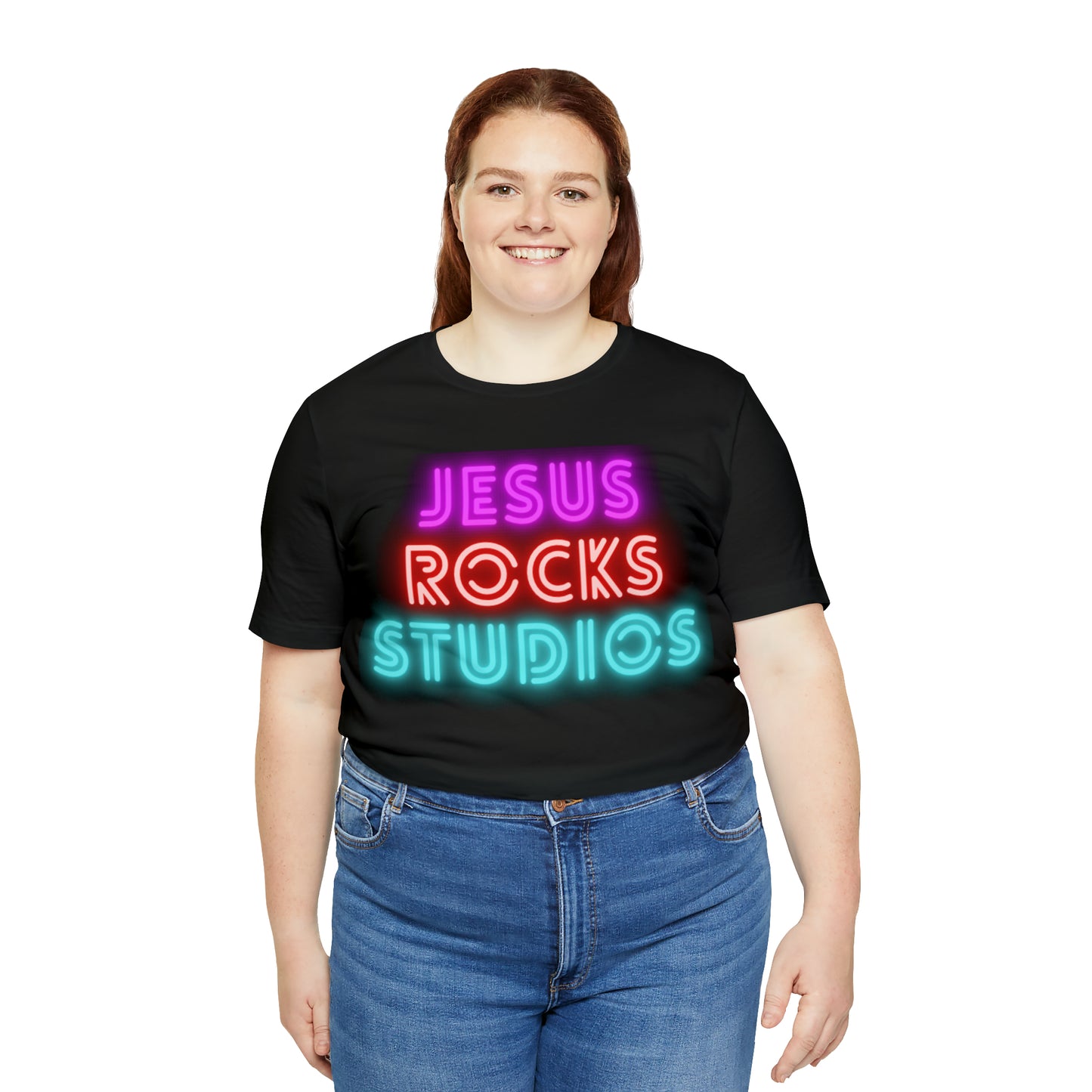 NEON JESUS ROCKS STUDIOS Unisex Jersey Short Sleeve Tee