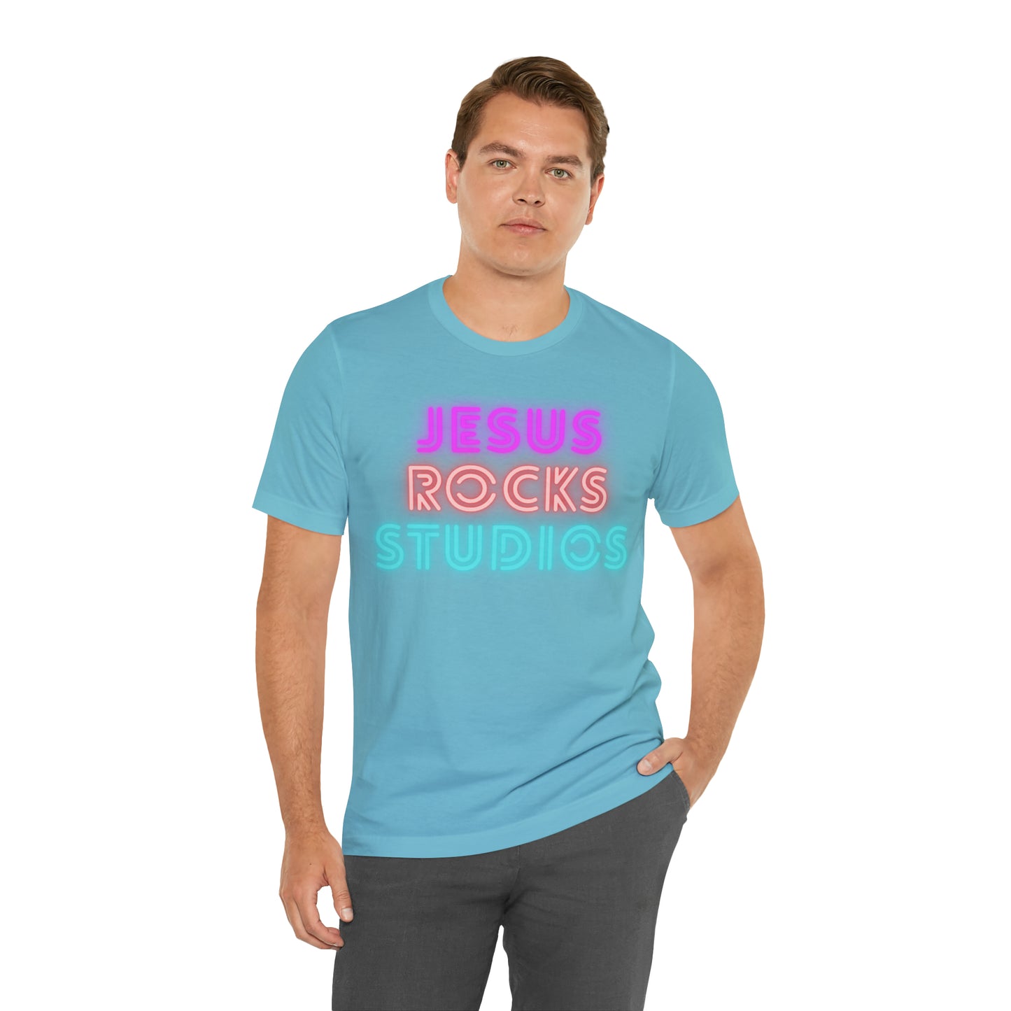 NEON JESUS ROCKS STUDIOS Unisex Jersey Short Sleeve Tee