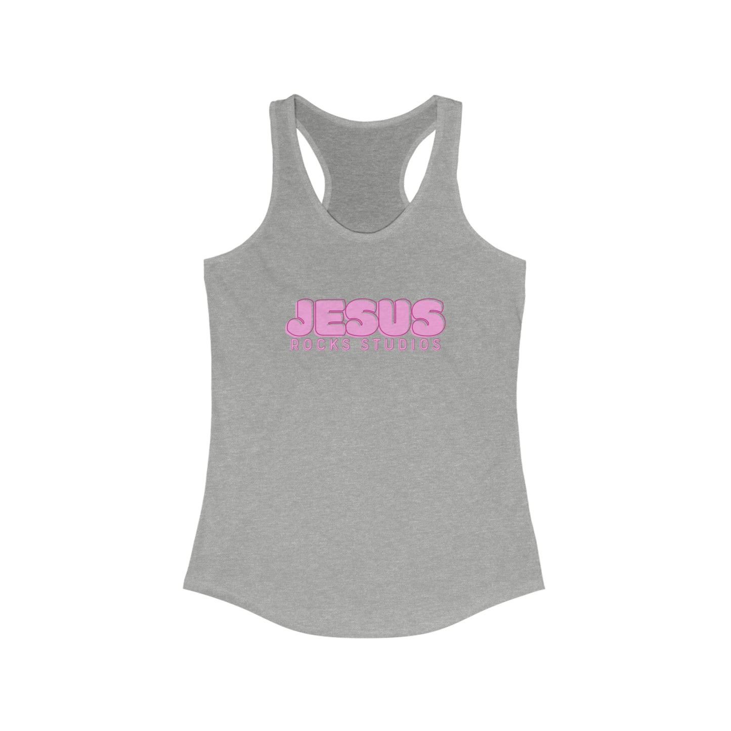 JESUS ROCKS BUBBLE PRINT Women's Ideal Racerback Tank