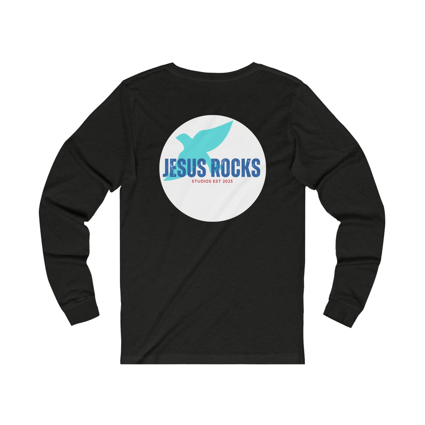 BIG BIRD JESUS ROCKS Unisex Jersey Long Sleeve Tee