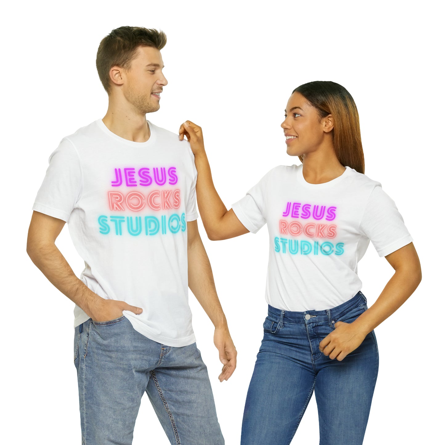 NEON JESUS ROCKS STUDIOS Unisex Jersey Short Sleeve Tee