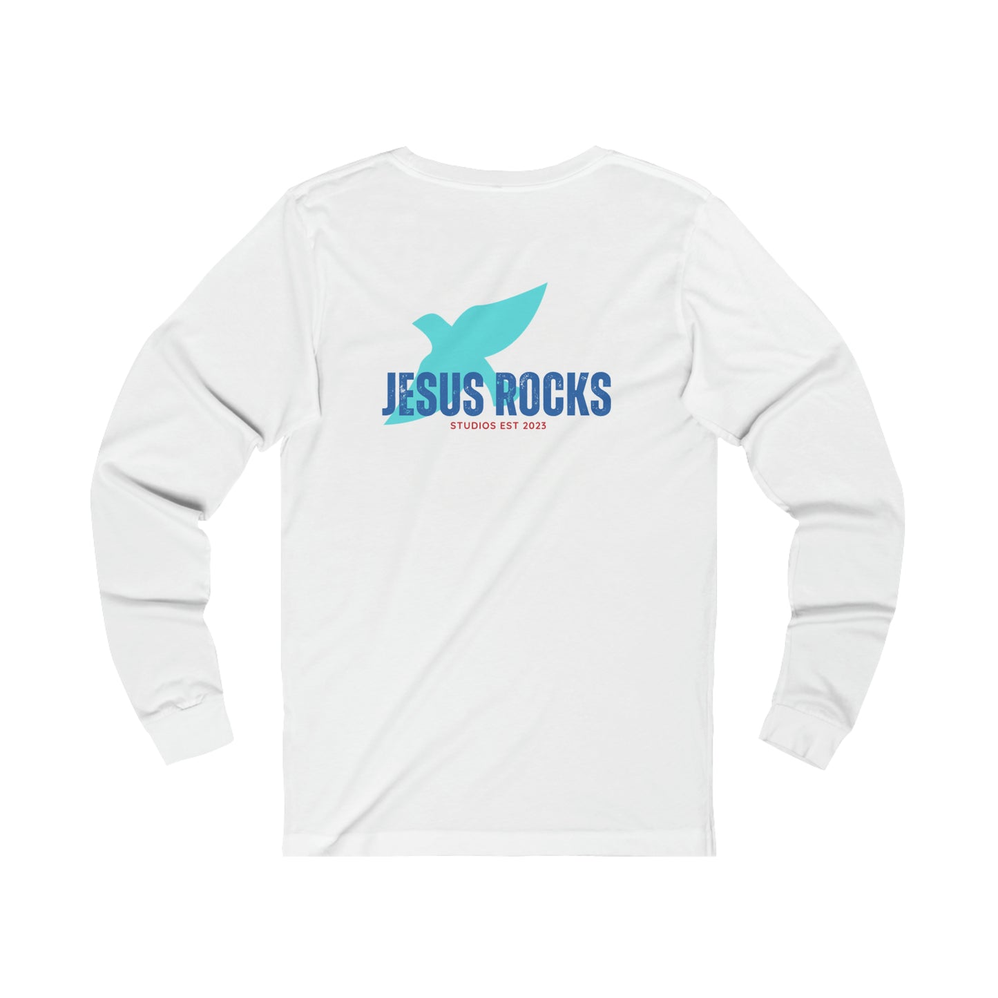 BIG BIRD JESUS ROCKS Unisex Jersey Long Sleeve Tee