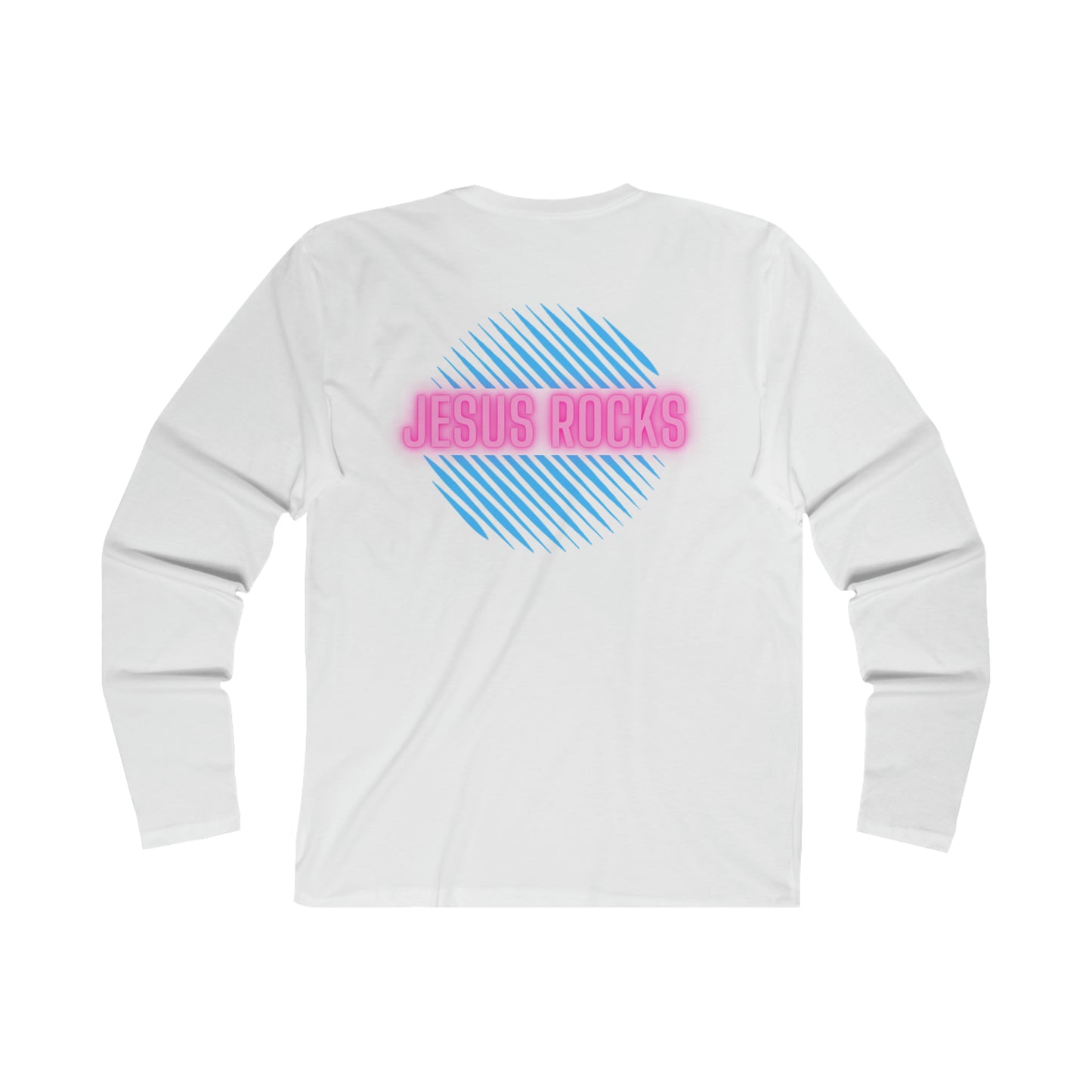 NEON JESUS ROCKS Men's Long Sleeve Crew Tee